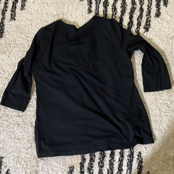 Croft&Barrow Black three-quarter Top / SIZE M / Black - Picture 4 of 6